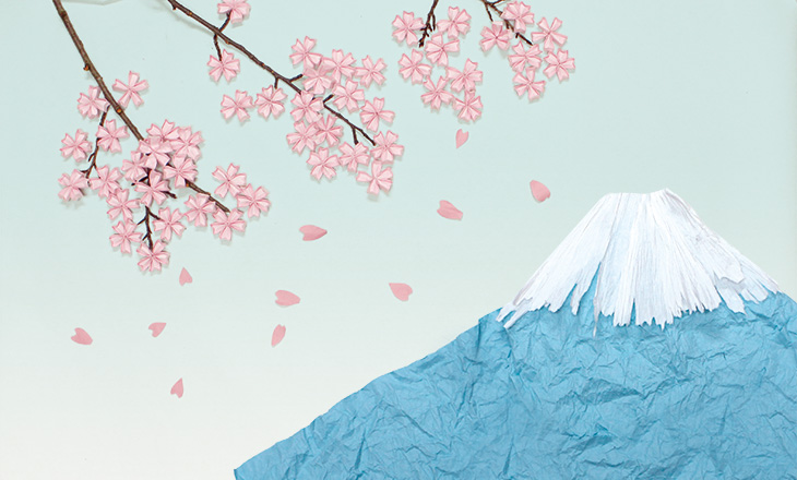 壁画 富士山と桜 デイ クラフト